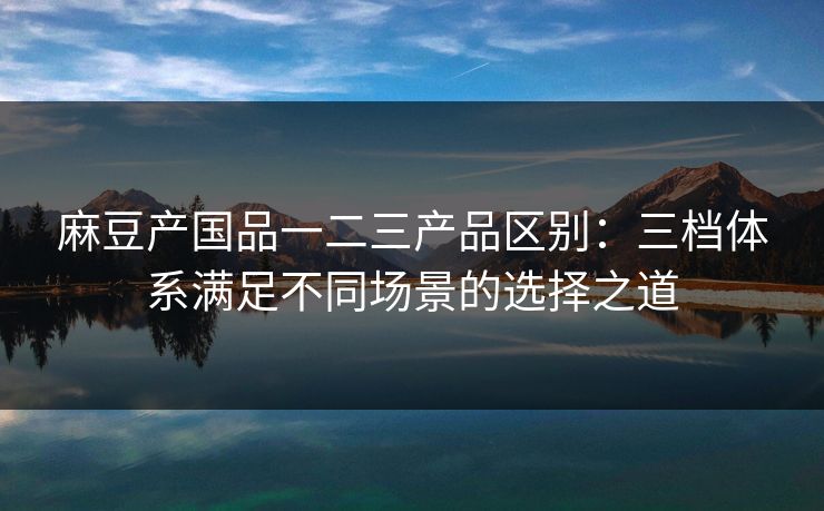 麻豆产国品一二三产品区别:三档体系满足不同场景的选择之道 麻豆产国品一二三产品区别:三档体系满足不同场景的选择之道