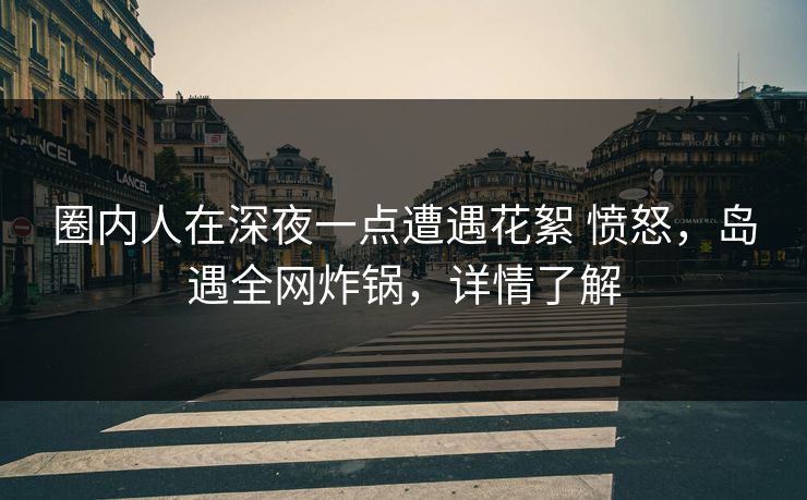 圈内人在深夜一点遭遇花絮 愤怒,岛遇全网炸锅,详情了解 圈内人在深夜一点遭遇花絮 愤怒,岛遇全网炸锅,详情了解
