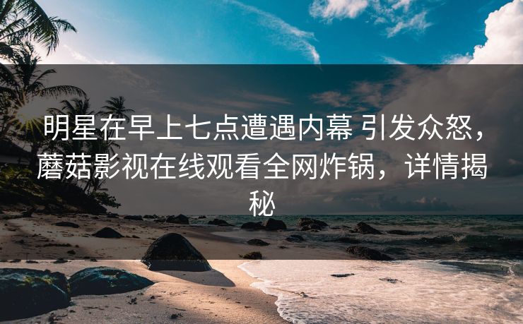 明星在早上七点遭遇内幕 引发众怒，蘑菇影视在线观看全网炸锅，详情揭秘
